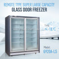 Supermarket Vertical 2 Doors Frozen Food Display Freezer